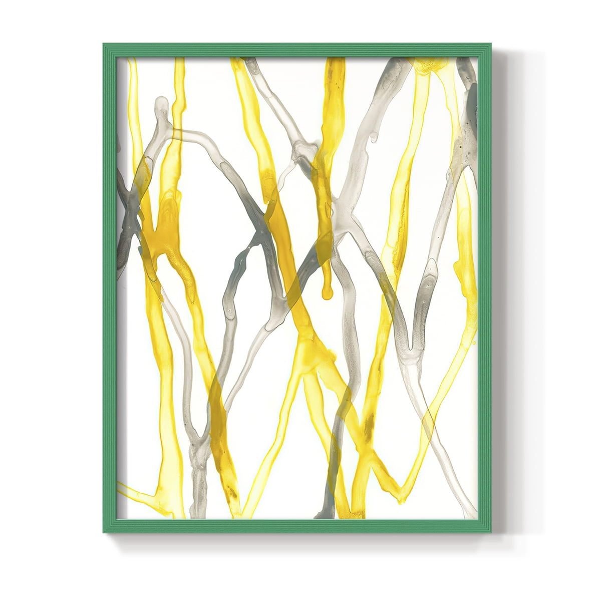 Runnel XX Framed Print in Green Solid Wood Framed Print No Nail Hanging