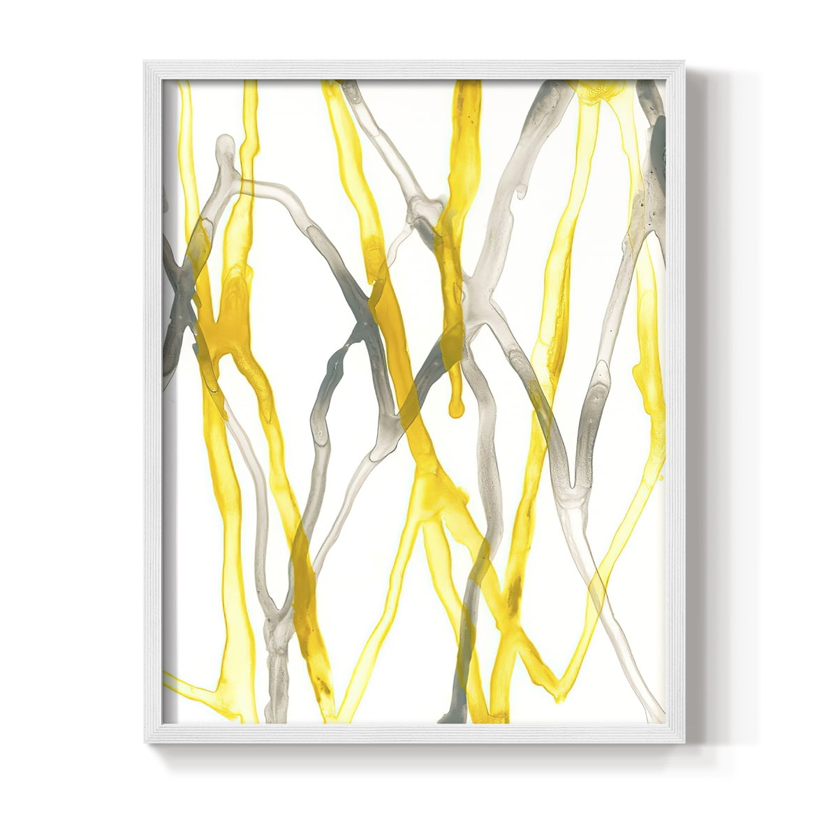 Runnel XX Framed Print in White Solid Wood Framed Print No Nail Hanging