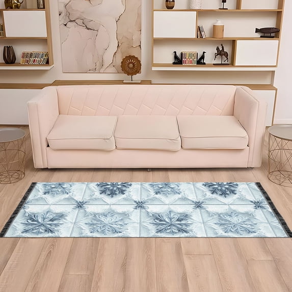 Runner Area Rug Soft Non-Slip Washable Carpet for Hallway Bedroom Living Room Home Decor 2"x6" 3d Snowflakes