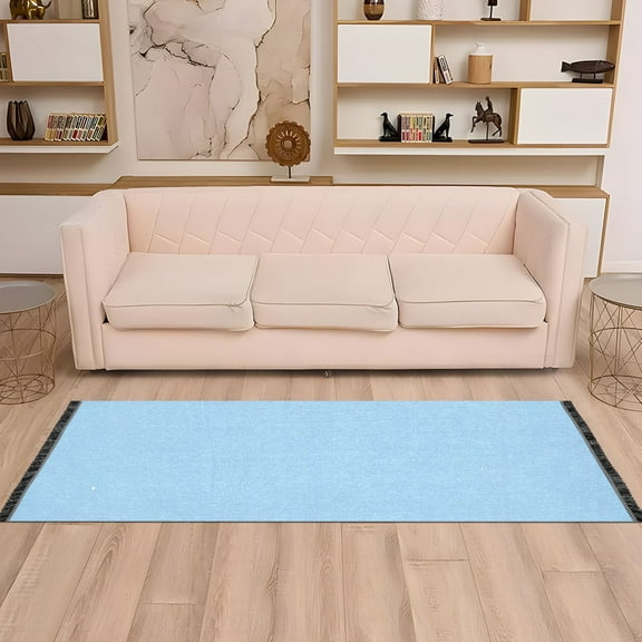 Runner Area Rug Soft Non-Slip Washable Carpet for Hallway Bedroom Living Room Home Decor 2"x6" Light Sky Blue