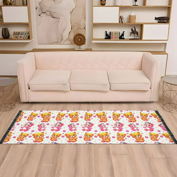 Runner Area Rug Soft Non-Slip Washable Carpet for Hallway Bedroom Living Room Home Decor 2"x6" Pretty Bears