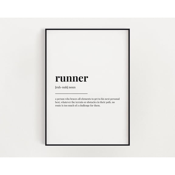 Runner Definition Print, Wall Art Print, Definition Print, Quote Print Home Decor #3504, Unframed Canvas Size 16x24