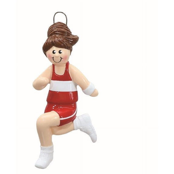 Runner Girl Brown Personalized Christmas Tree Ornament DO-IT-YOURSELF