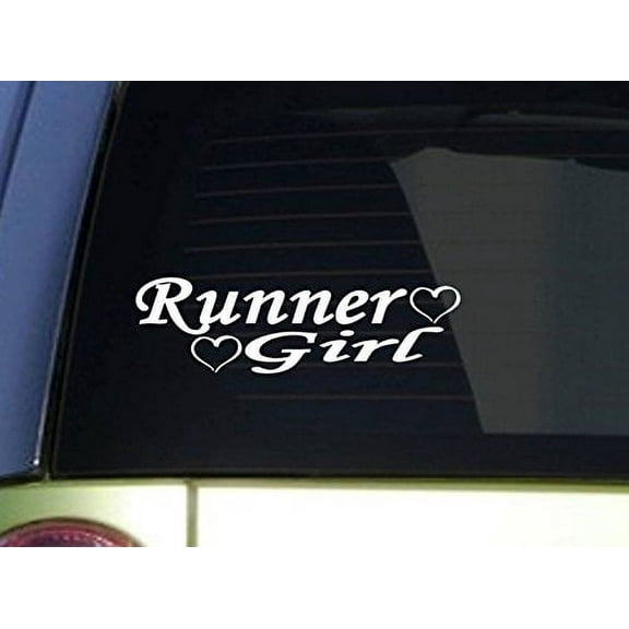 Runner Girl *I941* 8 inch wide Sticker runner decal