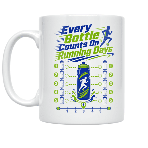 Runner Hydration Tracking - Running Enthusiast - 11 oz Ceramic Coffee Mug