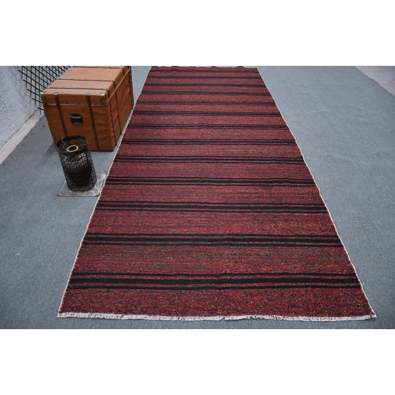 Runner Kilim, Vintage Kilim, Turkish Kilim, Oushak Kilim, 61x151 inches Red Kilim, Bohemian Kilim, Hallway Kilim, 11443