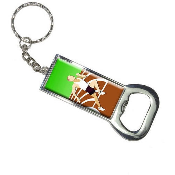 Runner Light Running Track Long Distance Cross Country Marathon Keychain Bottle Bottlecap Opener