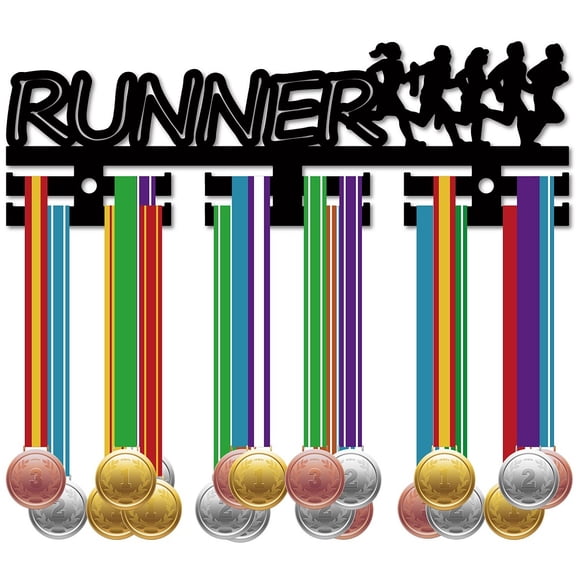 Runner Medal Holder Medal Hangers Display Running Acrylic Medal Rack Sports Medal Frame Hanging Medals Wall Black Mounted Hanger Rack diy
