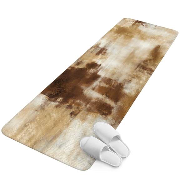 Runner Rug 15.7"x47.2", Abstract Minimalist Non Slip Backing Floor Mats Area Rugs, Absorbent Muddy Dirt Trapping Carpet for Hallway Entryway Kitchen Bedside Modern Bohemia Aesthetic Ombre Brown