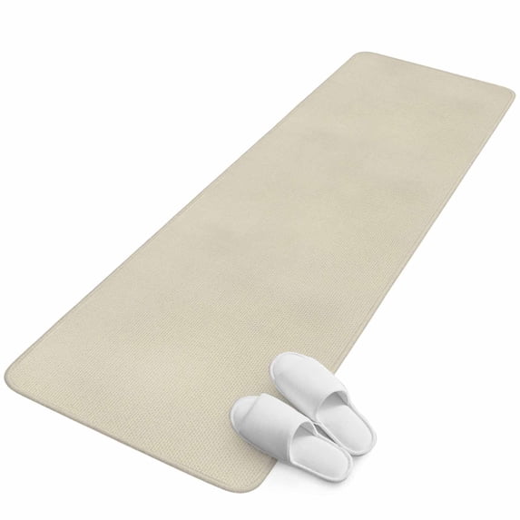 Runner Rug 15.7"x47.2", Ivory White Non Slip Backing Floor Mats Area Rugs, Absorbent Muddy Dirt Trapping Carpet for Hallway Entryway Kitchen Bedside Living Room Modern Pure Ivory White