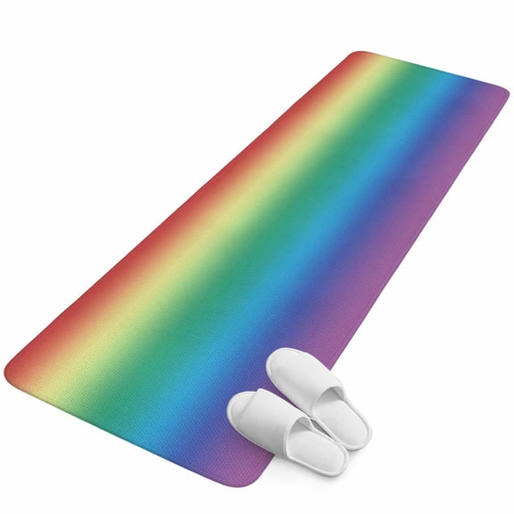 Runner Rug 15.7"x47.2", Rainbow Colors Ombre Cream Non Slip Backing Floor Mats Area Rugs, Absorbent Muddy Dirt Trapping Carpet for Hallway Entryway Kitchen Bedside Modern Abstract Art Aesthetics