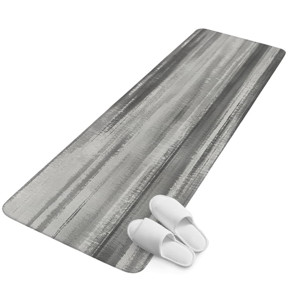 Runner Rug 2.62'x5.25', Grey Black Ombre Non Slip Backing Floor Mats Soft Area Rugs, Absorbent Muddy Dirt Trapping Carpet for Entryway Hallway Kitchen Bedroom Vintage Shabby Gray Abstract Art