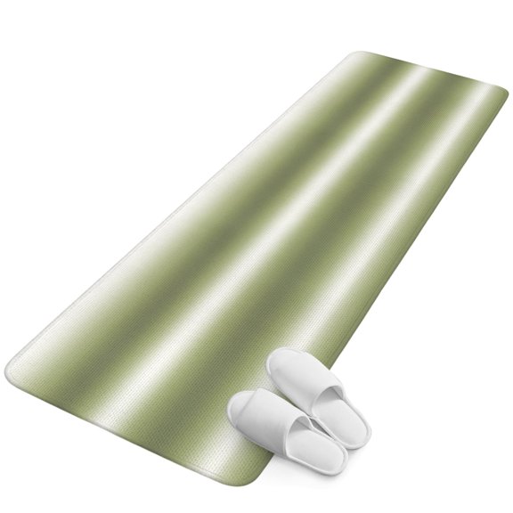Runner Rug 2.62'x5.25', White Sage Green Ombre Non Slip Backing Floor Mats Soft Area Rugs, Absorbent Muddy Dirt Trapping Carpet for Entryway Hallway Kitchen Bedroom Abstract Art Aesthetic Farmhouse