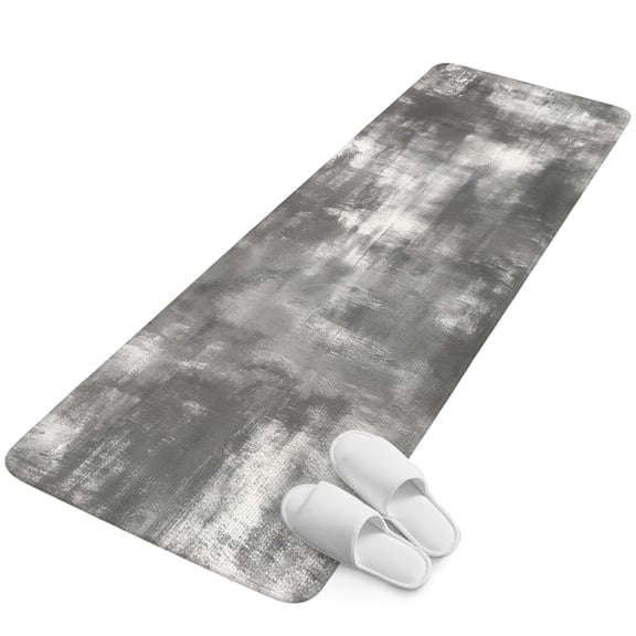 Runner Rug 2.62'x6.56', Modern Minimalist Non Slip Backing Floor Mats Soft Area Rugs, Absorbent Muddy Dirt Trapping Carpet for Entryway Hallway Bedroom Kitchen Abstract Painting Texture Gray