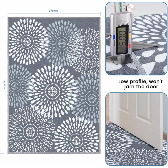 Runner Rug 2 x 3 ft, Washable Rugs, Hallway Runner Rugs, Kitchen Runner Rug Non Slip, Soft Runner with Rubber Backing for Kitchen, Hallway, Laundry, Bedroom, Living Room