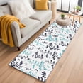 thumbnail image 1 of Runner Rug 2 x 6 Ft, Aqua Grey Botanical Washable Non-Slip Floor Mat for Kitchen Hallway/Entryway, Watercolor Spring Floral Summer Leaf Long Kitchen Runner Area Rugs for Living Room, Low-Profile, 1 of 8