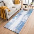 thumbnail image 1 of Runner Rug 2 x 6 Ft, Blue Grey Abstract Art Washable Non-Slip Floor Mat for Kitchen Hallway/Entryway, Modern Shabby Farmhouse Long Kitchen Runner Area Rugs for Living Room, Low-Profile, 1 of 8
