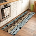 thumbnail image 1 of Runner Rug 2 x 6 Ft, Cute Dog Claws Washable Non-Slip Floor Mat for Kitchen Hallway/Entryway, Farmhouse Blue Wooden Puppy Pawprints Long Kitchen Runner Area Rugs for Living Room, Low-Profile, 1 of 7