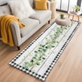 thumbnail image 1 of Runner Rug 2 x 6 Ft, Green Eucalyptus Leaves Washable Non-Slip Floor Mat for Kitchen Hallway/Entryway, Vintage Art Farmhouse Wooden Long Kitchen Runner Area Rugs for Living Room, Low-Profile, 1 of 8