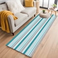 thumbnail image 1 of Runner Rug 2 x 6 Ft, Grey Blue Striped Washable Non-Slip Floor Mat for Kitchen Hallway/Entryway, Farmhouse Stripes Modern Abstract Art Long Kitchen Runner Area Rugs for Living Room, Low-Profile, 1 of 8