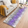 thumbnail image 1 of Runner Rug 2 x 6 Ft, Purple Grey Abstract Washable Non-Slip Floor Mat for Kitchen Hallway/Entryway, Gradient Geometric Graffiti Modern Art Long Kitchen Runner Area Rugs for Living Room, Low-Profile, 1 of 8