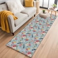 thumbnail image 1 of Runner Rug 2 x 6 Ft, Spring Red Floral Washable Non-Slip Floor Mat for Kitchen Hallway/Entryway, Daiy Birds Farmhouse Blue Botanical Long Kitchen Runner Area Rugs for Living Room, Low-Profile, 1 of 8