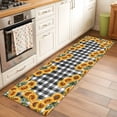 thumbnail image 1 of Runner Rug 2 x 6 Ft, Sunflowers Washable Non-Slip Floor Mat for Kitchen Hallway/Entryway, Farmhouse Summer Floral Black White Plaid Long Kitchen Runner Area Rugs for Living Room, Low-Profile, 1 of 7