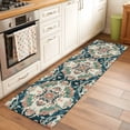 thumbnail image 1 of Runner Rug 2 x 6 Ft, Teal Green Boho Floral Washable Non-Slip Floor Mat for Kitchen Hallway/Entryway, Southwestern Ethnic Flowers Retro Long Kitchen Runner Area Rugs for Living Room, Low-Profile, 1 of 7
