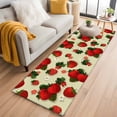 thumbnail image 1 of Runner Rug 2'x6', Beige Red Strawberry Washable Non-Slip Hallway Runner Rugs, Spring Floral Watercolor Summer Botanical Bedside Rugs Floor Mats Carpet Runners for Kitchen Bathroom Laundry Room, 1 of 8