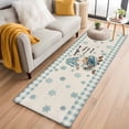 thumbnail image 1 of Runner Rug 2'x6', Blue Gnomes Washable Non-Slip Hallway Runner Rugs, Coffee Snowflake Winter Checkered Rustic Bedside Rugs Floor Mats Carpet Runners for Kitchen Bathroom Laundry Room, 1 of 8