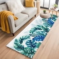 thumbnail image 1 of Runner Rug 2'x6', Blue Teal Leaves Washable Non-Slip Hallway Runner Rugs, Summer Botanical Watercolor Leaf Bedside Rugs Floor Mats Carpet Runners for Kitchen Bathroom Laundry Room, 1 of 8