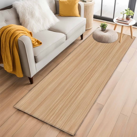 Runner Rug 2'x6', Brown Wood Grain Washable Non-Slip Hallway Runner Rugs, Retro Western Farmhouse Wooden Board Bedside Rugs Floor Mats Carpet Runners for Kitchen Bathroom Laundry Room