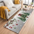 thumbnail image 1 of Runner Rug 2'x6', Christmas Tree Washable Non-Slip Hallway Runner Rugs, Grey Retro Winter Ball Berry Snowflakes Bedside Rugs Floor Mats Carpet Runners for Kitchen Bathroom Laundry Room, 1 of 8