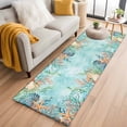 thumbnail image 1 of Runner Rug 2'x6', Coastal Washable Non-Slip Hallway Runner Rugs, Summer Nautical Beach Coral Starfish Blue Ombre Bedside Rugs Floor Mats Carpet Runners for Kitchen Bathroom Laundry Room, 1 of 8