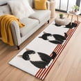 thumbnail image 1 of Runner Rug 2'x6', Cute Cats Washable Non-Slip Hallway Runner Rugs, Modern Abstract Ink Painting Red Striped Bedside Rugs Floor Mats Carpet Runners for Kitchen Bathroom Laundry Room, 1 of 8