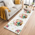 thumbnail image 1 of Runner Rug 2'x6', Easter Eggs Washable Non-Slip Hallway Runner Rugs, Yellow Floral Basket Leaves Rustic Botanical Bedside Rugs Floor Mats Carpet Runners for Kitchen Bathroom Laundry Room, 1 of 8