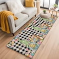 thumbnail image 1 of Runner Rug 2'x6', Easter Gnomes Washable Non-Slip Hallway Runner Rugs, Spring Watercolor Bunny Tulip Black Plaid Bedside Rugs Floor Mats Carpet Runners for Kitchen Bathroom Laundry Room, 1 of 8
