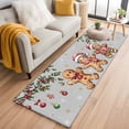 thumbnail image 1 of Runner Rug 2'x6', Gingerbread Christmas Washable Non-Slip Hallway Runner Rugs, Xmas Balls Branches Grey Bedside Rugs Floor Mats Carpet Runners for Kitchen Bathroom Laundry Room, 1 of 8