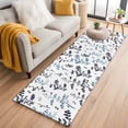 thumbnail image 1 of Runner Rug 2'x6', Grey Blue Botanical Washable Non-Slip Hallway Runner Rugs, Watercolor Spring Floral Summer Leaf Bedside Rugs Floor Mats Carpet Runners for Kitchen Bathroom Laundry Room, 1 of 8