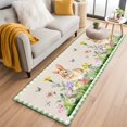 thumbnail image 1 of Runner Rug 2'x6', Happy Easter Bunny Washable Non-Slip Hallway Runner Rugs, Spring Floral Burlap Sage Green Plaid Bedside Rugs Floor Mats Carpet Runners for Kitchen Bathroom Laundry Room, 1 of 8