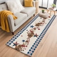 thumbnail image 1 of Runner Rug 2'x6', Independence Day Washable Non-Slip Hallway Runner Rugs, Red Blue Stars Stripes Flag Wood Plaid Bedside Rugs Floor Mats Carpet Runners for Kitchen Bathroom Laundry Room, 1 of 8
