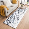thumbnail image 1 of Runner Rug 2'x6', Navy Blue Leaves Washable Non-Slip Hallway Runner Rugs, Summer Botanical Bedside Rugs Floor Mats Carpet Runners for Kitchen Bathroom Laundry Room, 1 of 8