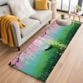 thumbnail image 1 of Runner Rug 2'x6', Pink Flowers Washable Non-Slip Hallway Runner Rugs, Green Lake Spring Plants Small Boat Bedside Rugs Floor Mats Carpet Runners for Kitchen Bathroom Laundry Room, 1 of 8