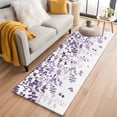 thumbnail image 1 of Runner Rug 2'x6', Purple Leaves Washable Non-Slip Hallway Runner Rugs, Summer Botanical Bedside Rugs Floor Mats Carpet Runners for Kitchen Bathroom Laundry Room, 1 of 8