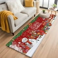 thumbnail image 1 of Runner Rug 2'x6', Red Christmas Washable Non-Slip Hallway Runner Rugs, Xmas Snowman Santa Elk Winter Snowflake Bedside Rugs Floor Mats Carpet Runners for Kitchen Bathroom Laundry Room, 1 of 8