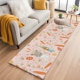 thumbnail image 1 of Runner Rug 2'x6', Spring Easter Washable Non-Slip Hallway Runner Rugs, Bunny Carrots Eggs Floral Botanical Pink Bedside Rugs Floor Mats Carpet Runners for Kitchen Bathroom Laundry Room, 1 of 8