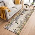 thumbnail image 1 of Runner Rug 2'x6', Spring Floral Washable Non-Slip Hallway Runner Rugs, Daisy Sunflowers Wisteria Hummingbird Beige Bedside Rugs Floor Mats Carpet Runners for Kitchen Bathroom Laundry Room, 1 of 8
