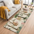 thumbnail image 1 of Runner Rug 2'x6', Spring Forest Animals Washable Non-Slip Hallway Runner Rugs, Floral Botanical Trees Linen Bedside Rugs Floor Mats Carpet Runners for Kitchen Bathroom Laundry Room, 1 of 8