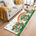 thumbnail image 1 of Runner Rug 2'x6', St Patrick's Day Washable Non-Slip Hallway Runner Rugs, Green Shamrock Gnomes Love Star Rainbow Spring Bedside Rugs Floor Mats Carpet Runners for Kitchen Bathroom Laundry Room, 1 of 8