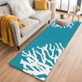 thumbnail image 1 of Runner Rug 2'x6', Teal Blue Coral Coastal Washable Non-Slip Hallway Runner Rugs, Nautical Ocean Summer Beach Bedside Rugs Floor Mats Carpet Runners for Kitchen Bathroom Laundry Room, 1 of 8